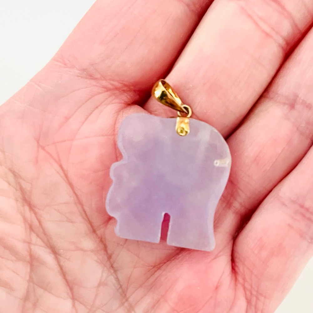 Vintage Lucky Elephant Charm/Pendant Amethyst & 14K Gold, Rare Pendant - Picture 6 of 14